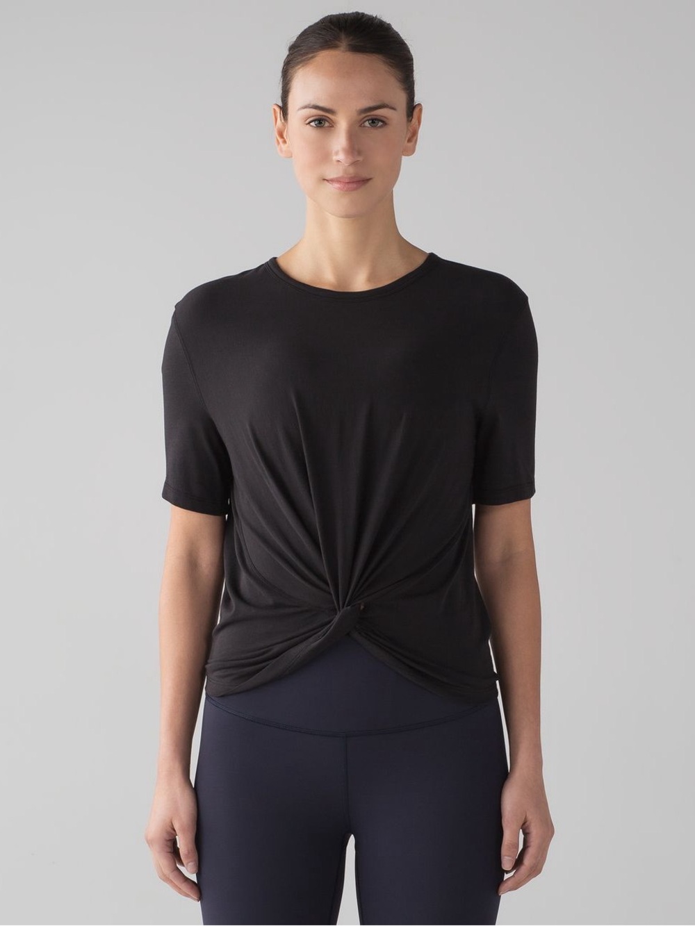 Lululemon Crescent Tee Twist Front Black Size 10